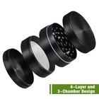 4 Layer  Zinc Alloy Herb Grinder Tobacco Spice Grinder Portable Usa Large