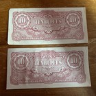 1942 Japan 10 Rupees Japanese Occupation Of Burma Wwii Bank Note Lot Of 2 Unc 