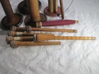 Antique Large Industrial Wooden Textile Thread Bobbins Lot Of 12