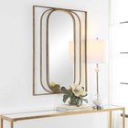 Modern Xl 40  Aged Gold Metal Replicate Wall Mirror Uttermost 09897