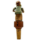 Anri Vintage Wood Bottle Cork Stopper Couple Kissing Mechanical Italy 6 5 h