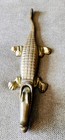 Vintage  Solid Brass Alligator crocodile Nutcracker Metal Figurine Functional 