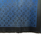 100  Authentic Louis Vuitton Bleu Marine Shawl  Ref M76639 60  Silk 40  Wool