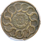 1787 N 11-b R4 Pcgs Au55  united States  4 Cinq   Fugio Cent Colonial Copper