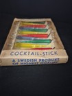 Vtg 12 Blown Art Glass Swizzle Cocktail Stiring Sticks Colorful Umbrellas Sweden