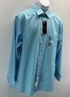 Van Heusen Dress Shirt Men s Lux Sateen Fitted Blue Cloud No-iron Sz 16 5 32 33