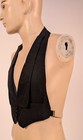 Antique 1920   s Black Silk Waist Coat Vest  