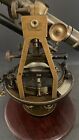 Antique  Brass Surveyor Compass   queen   Co    With Very Heavy Cristal Case