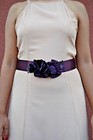 Bridal Wedding Belt Flower Girl Prom Chiffon Dark Purple Plum Color Satin Ribbon