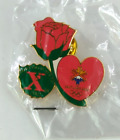 Rare Nip  Salt Lake 2002 Winter Olympic Pin  Xerox  Red Rose Valentines Day