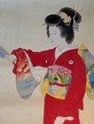 Japanese Hanging Scroll Art Painting  beauty  Antique Kakejiku