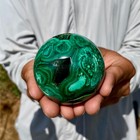 430g Rare Natural Malachite Quartz Hand Carved Sphere Crystal Healing Gem Ball