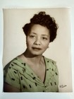 Vtg 1950s Hand Tinted Photo 8x10 Pretty African American Woman Studio Portrait