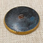 Antique Victorian Brass Rim Black Carved Composite Mourning Button 37mm Shank