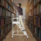 4 Step Rolling Stair 40  Industrial Warehouse Ladder Floor Standing Stair 400kg