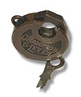 Padlock Push-key Pancake Miller Champion 6-lever Antique Lock With Key Works