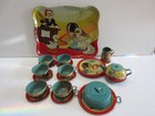 Vintage Ohio Art Tin Litho Marriage The Wedding Toy Tea Set Tray Teapot - As Is