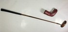 Vintage Fiberglass Wood And Brass Golf Putter W  Orig Head Cover Retro C 1980