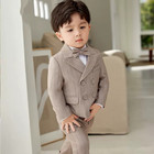 Children Formal Suit Set Boy Birthday  Blazer Jacket Vest Pants Bowtie Clothes