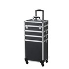 4 In 1 Rolling Aluminum Makeup Case Cosmetic Train Box Wheeled Storage Lockable