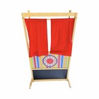 Melissa   Doug Deluxe Puppet Theater Wooden Kids Stage Chalkboard Curtains 44   