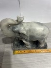 Vintage Carved Soapstone Elephant Figurine Chinese Feng Shui Lucky Statue
