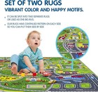 Pack 2 Kids Rug Play Mat Non Slip  Polyester Low Pile Soft Comfortable Touch