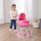 Pink Doll Pram Stroller Carrier 3 N 1 Carriage Baby Buggy Bassinet Fits 18 -22 