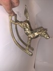Vintage Solid Brass Rocking Horse 4 5  X 6  Shortface Baby Nursery Figurine