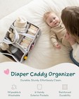 Baby Diaper Caddy Organizer  Large Gray Nursery Storage Tote For Newborns