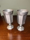 Vintage Wilton Armetale Rwp Pewter Octagonal Goblets Chalices Set Of 2 7 