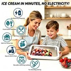 Rolled Ice Cream Maker Kit With Lid And 2 Spatulas  Large  White