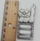 Vintage Jj Jonette Pewter Tone Cool Cat Picture Frame Brooch Pin