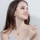 Shiny Yellow Square Cz Zirconia Necklace Earrings Ring Silver Plated Jewelry Set