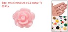 50pcs Pink Resin Rose Flower Beads 10mm Flatback Flower Charm