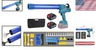 Cordless Caulking Gun Sealant Gun Cartridges Sausage Packs 2-in-1 Kit With Ba   