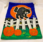 Vintage Homemade Trick Or Treat Bag For Candy Collecting Halloween Black Cat 