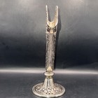 Godinger Victorian Silver Plated Filigree Ornate Flat Fan Vase 9 5  Gsa 1991