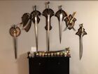 Pack Of 3 Lord Of The Rings Swords Replica Steel Swords With Scabbard   Plaque