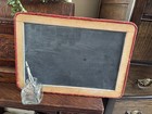 Antique Wood Slate Chalkboard Yarn Border 13in X 9in  Includes Inkwell pen Too 