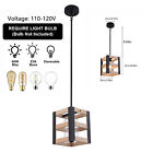 Wood Cage Pendant Light Attic Dinning Room Ceiling Hanging Lamp Fixturefarmhouse