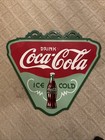 Vintage Coca Cola C 1933 Double-sided Porcelain Sign  Tenn Enamel Mfg Co