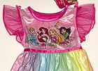 Disney Princess Fantasy Nightgown Pajamas Costume Sleep Gown Rainbow New Girl