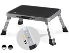 3 Levels Adjustable Folding Step Stools For Adults  Sturdy Metal Rv Step Stool 