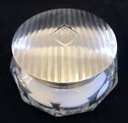 Vintage Sterling Silver Crystal Powder Vanity Cosmetic Trinket Cotton Balls Jar