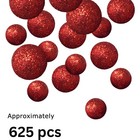 Foam Balls For Crafts - Red Glittered - About 625 Glitter Vase Filler Decorat   
