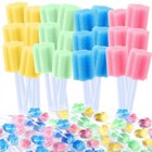 500 Pcs Disposable Oral Swabs Toothettes - Multicolor Cotton Mouth Cleaners For