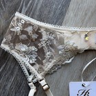 Honey Birdette Whitney Ivory Lace Suspender Belt Medium Garter Nwt