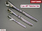 Craftsman Hand Tools 3pc 1 4 3 8 1 2 Full Polish Ratchet Socket Wrench Set