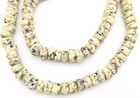 Handmade Cream End Of Day Disk Krobo Recycled Glass African Trade Beads-ghana